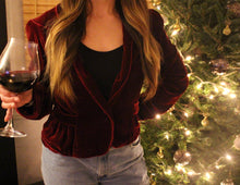 Load image into Gallery viewer, Winter Crimson DVF Velvet Blazer