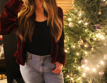 Load image into Gallery viewer, Winter Crimson DVF Velvet Blazer
