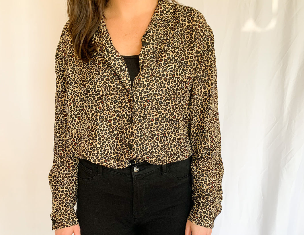 Quinn Leopard Silk Blouse