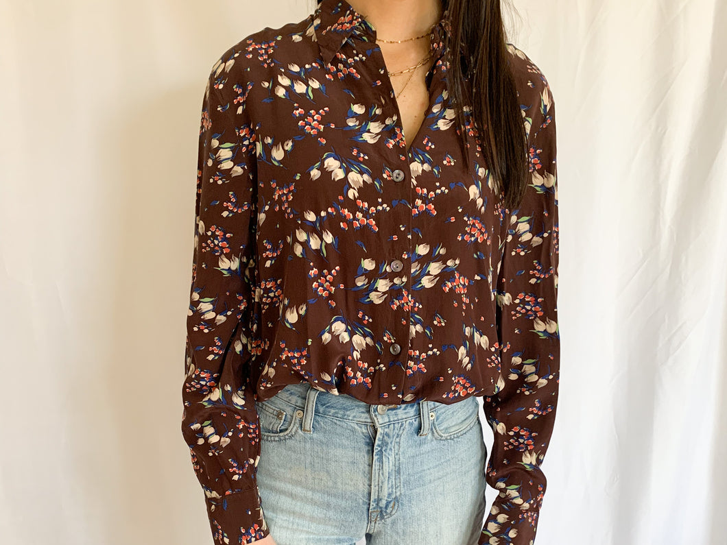 Forget Me Not Silk Blouse